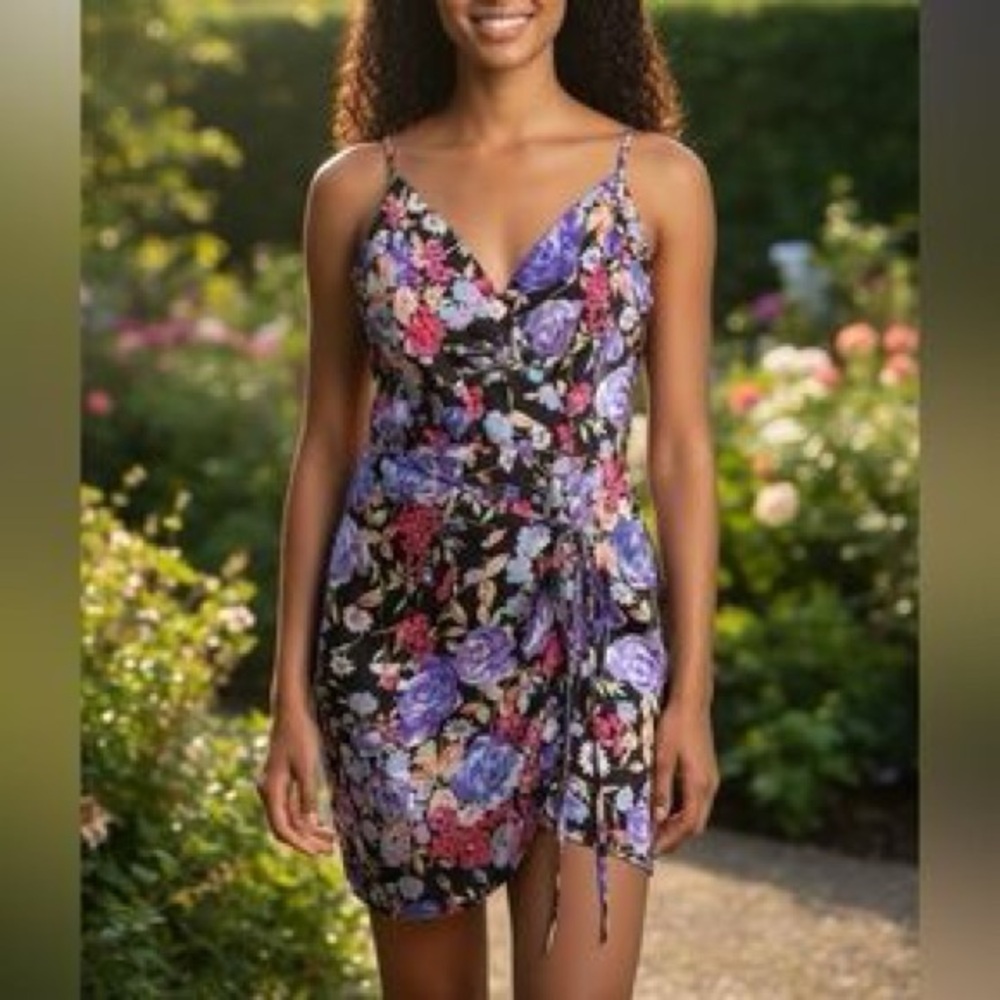 Yumi Kim Floral Mini Dress - Black, Purple, Red